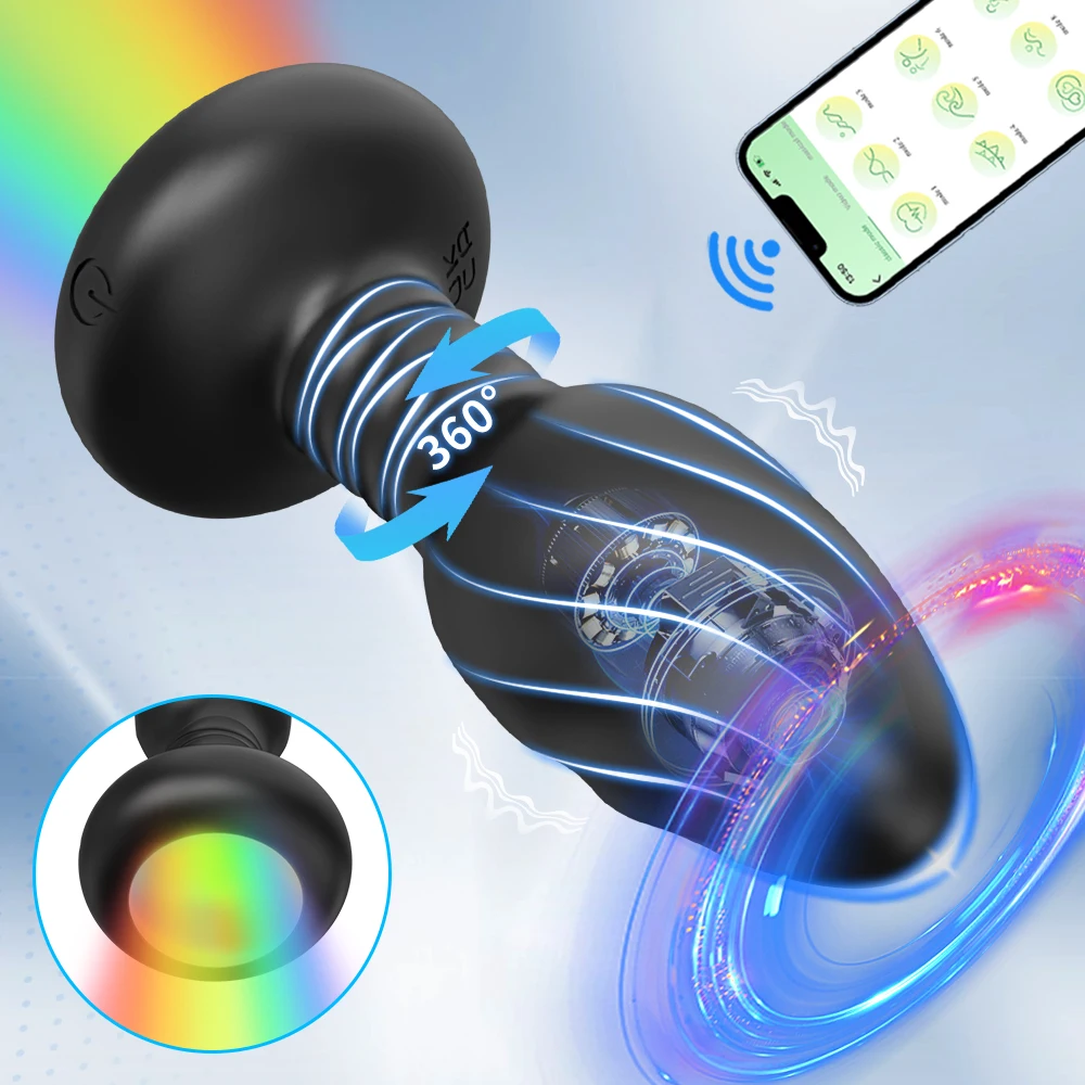 APP-Steuerung Rotation Butt Plug für Männer Frauen Wackeln Anal Vibrator Homosexuell Anal Plug mit LED Erwachsene Sex Spielzeug für Paare Sex Liefert
