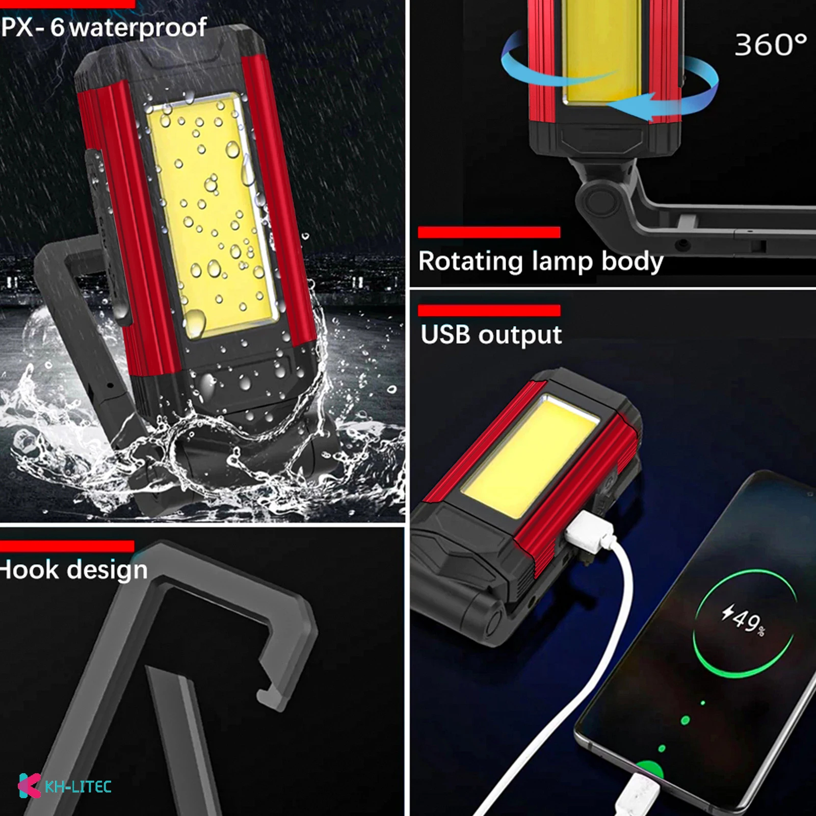 Multifunctional LED Spotlight for Camping