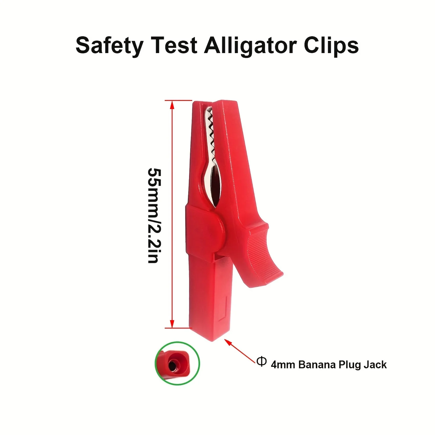 55mm Alligator clip 4mm banana plug test probe 4-piece set durable rubber red and black