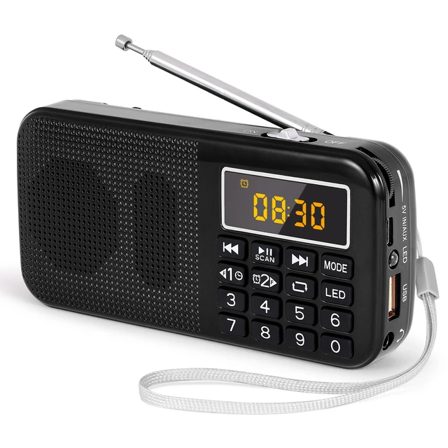 PRUNUS J-725 Radio FM Radio portatili Radio digitale Radio ricaricabile  USB/SD/TF/AUX Player torcia sveglia Display a LED - AliExpress