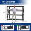 68" Ultra Wide 4-Tier Metal Garage Shelving Unit 68"W x 24"D x 65"H 7200 LBS Capacity, Heavy Duty Storage Utility Rack 2