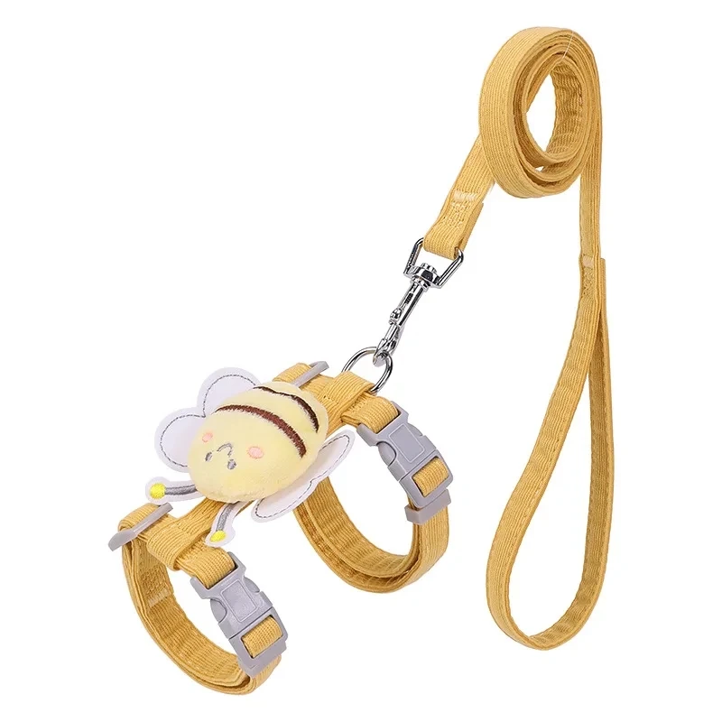 Cat Harness Cute Bee Style Pet Harnesses And Leashes Set Adjustable Harness for Cats Small Dogs Pug Chihuahua Cat Accessories 3