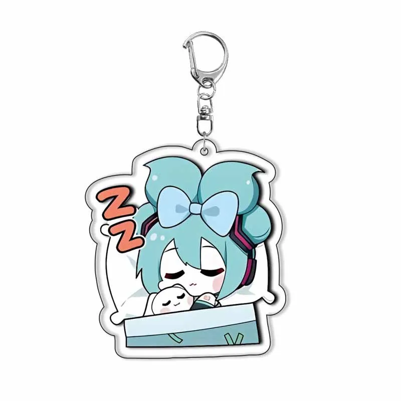 Cute Hatsune Miku Acrylic Keychain - Anime Cosplay Accessory and Cartoon-Inspired Gift