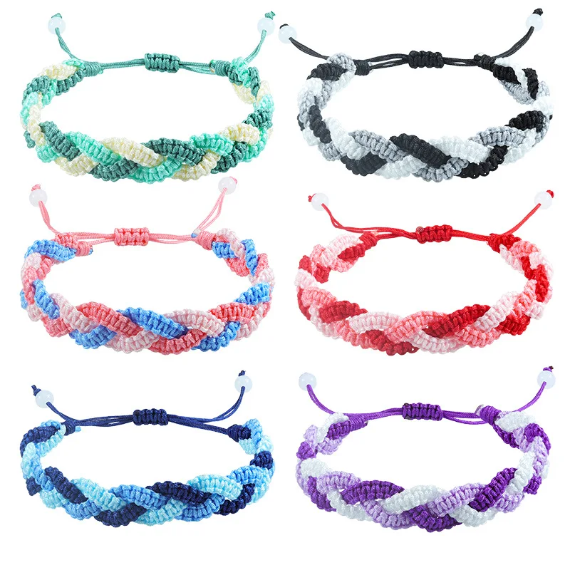 

Handmade Patchwork Braided Bracelets For Women Bohemian Multicolour Adjustable Bracelets Minimalist Jewelry Everyday Accessories