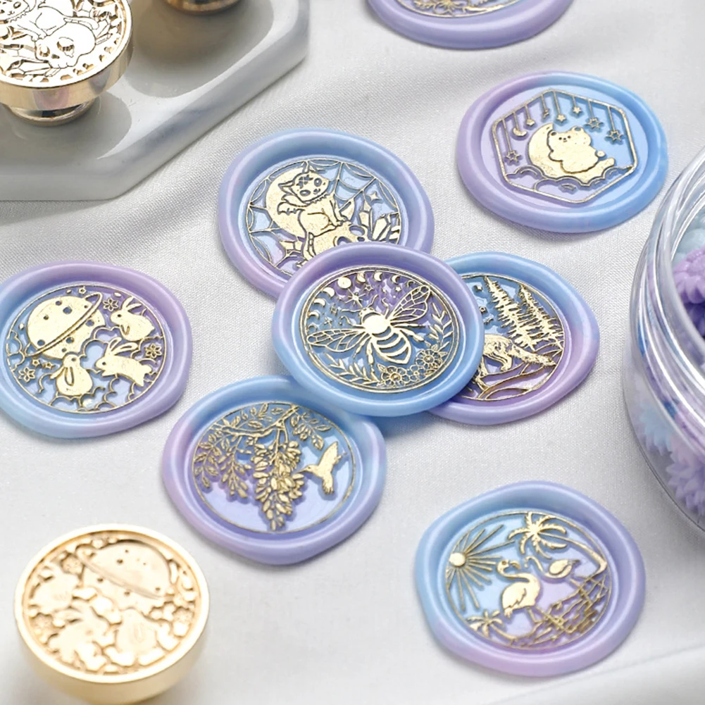 Special-shaped Sealing Wax Copper Head Multilayer Relief Enamel Wax Head DIY Manual Account Invitation Envelope for Wedding Card