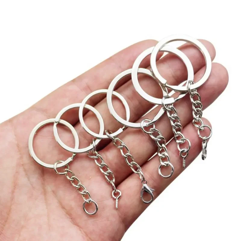 10/50PCS Metal Blank Keyring Keychain Split Ring Keyfob Key Holder Rings Women Men DIY Key Chains Key Ring Accessories