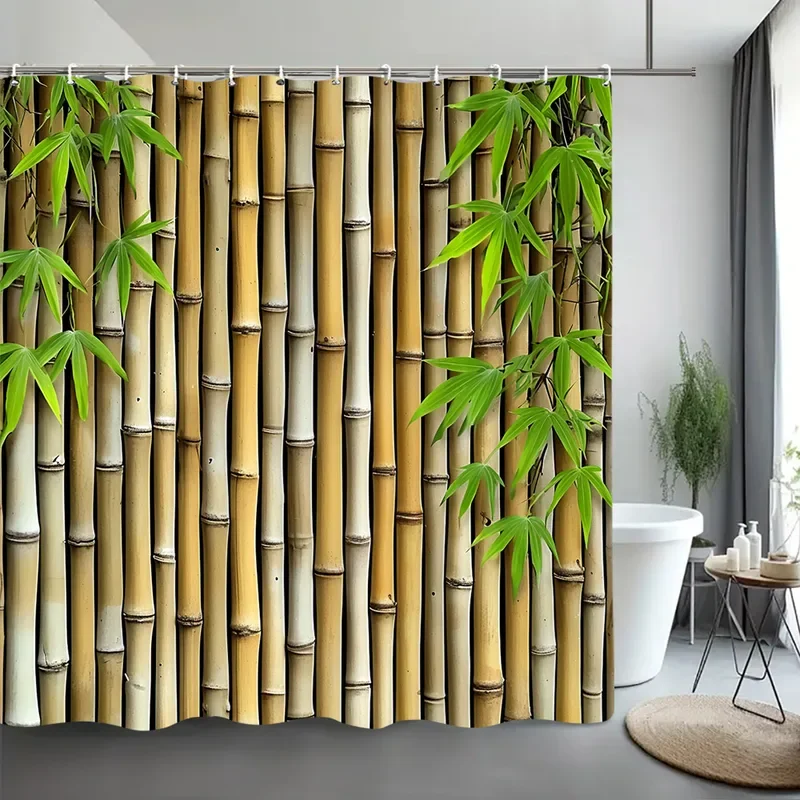 Zen-Steine Duschvorhang – Wasserdicht, Schimmelresistent, 115x220 Cm, Mit 12 Haken
