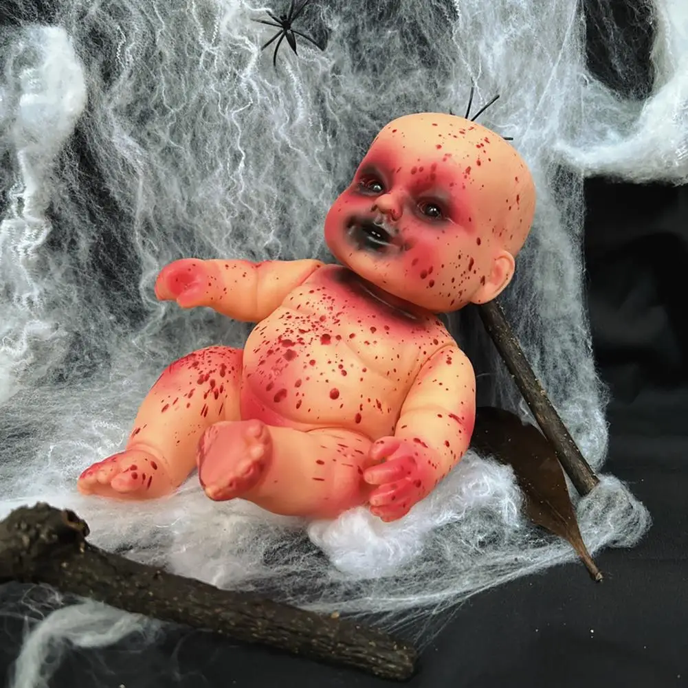25cm Halloween Zombie Baby Doll Ghost Doll Haunted House Terror Decoration Toy Creepy Doll Halloween Decoration Haunted Decor