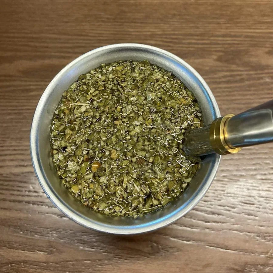 8oz Yerba Mate Cup 304 Stainless Steel Double Wall Kemorii Argentine Yerba Mate Gourd With Bombillas and Cleaning Brush yerba mate cup
