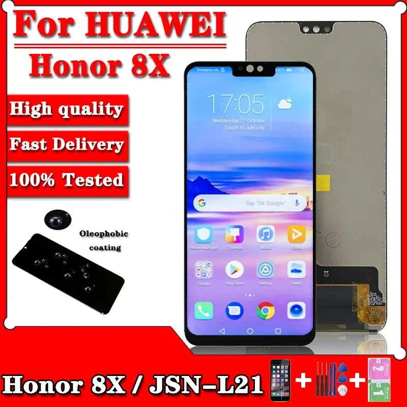 LCD Display Screen 6.5" Test LCD For Huawei Honor 8X JSN-AL00 JSN-L22 JSN-L21 Full LCD DIsplay + Touch Screen Digitizer Assembly Replacement