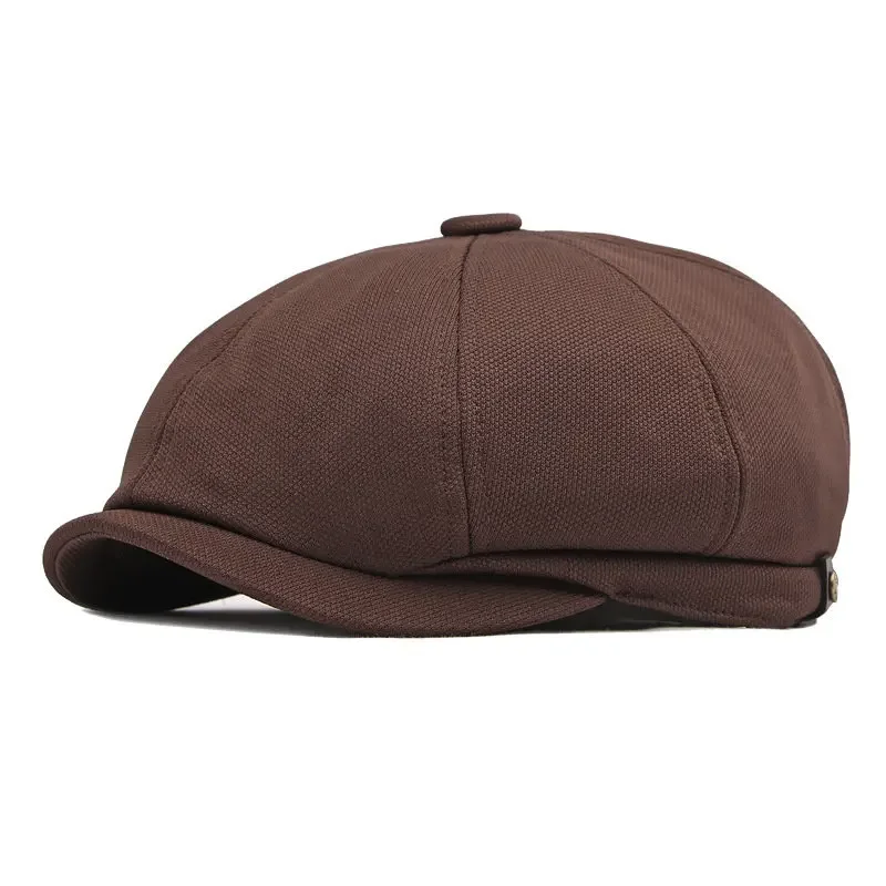 Newsboy Cap LDSLYJR Four Seasons Polyester Solid Newsboy Caps Flat Octagonal Peaked Cap Men and Women Painter Beret Hats 135 beret hat newsboy cap newsboy hat