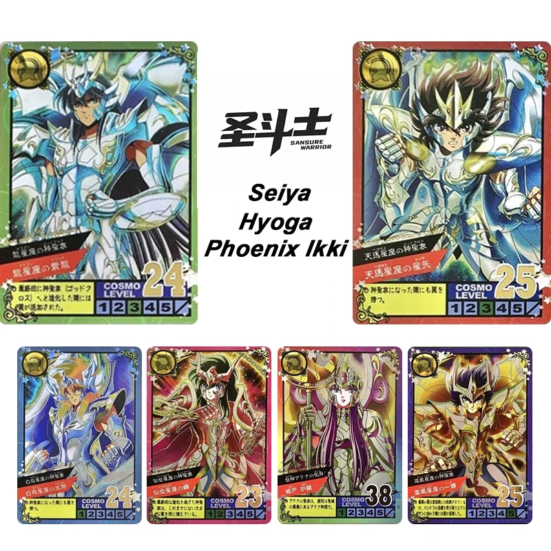 

Saint Seiya Flash card DIY Anime characters Seiya Hyoga Phoenix Ikki 6pcs/set Collection card Game card toys Christmas gift