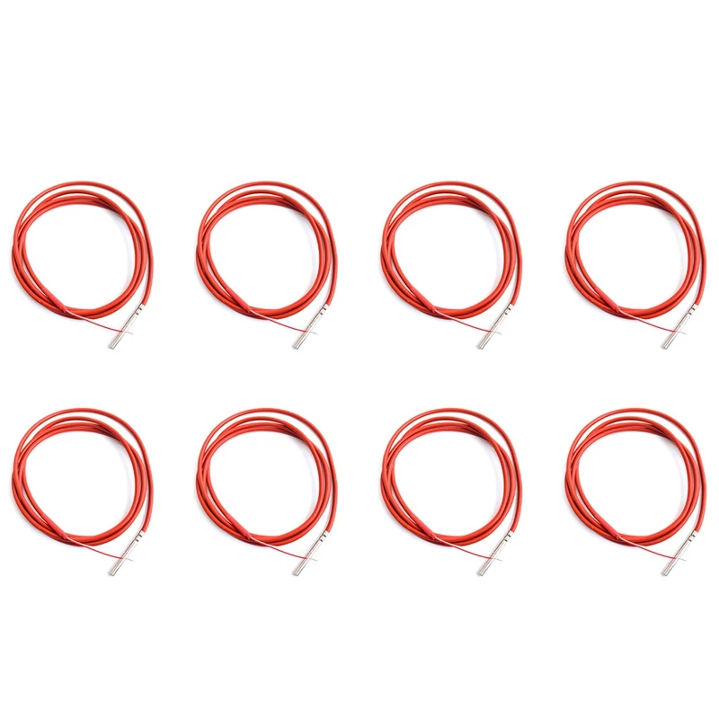 

Promotion! 8X 2 Wire PT1000 Temperature Sensor Thermistor Silicone Gel Coated 1.5Meters Probe 45Mm X 5Mm -50-180 Centigrade Rtds