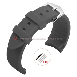Premium Universal Waterproof Silicone Watch Strap - Soft Rubber Wristband - 22mm (Grey)