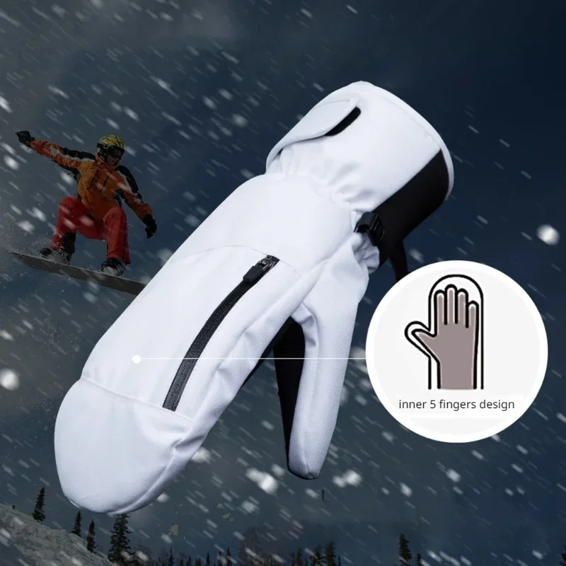 Winter Skiing Gloves Waterproof Snowboarding Touch Screen Thermal Thick Snow Gloves Men Women Snowmobile Warm Mittens 4
