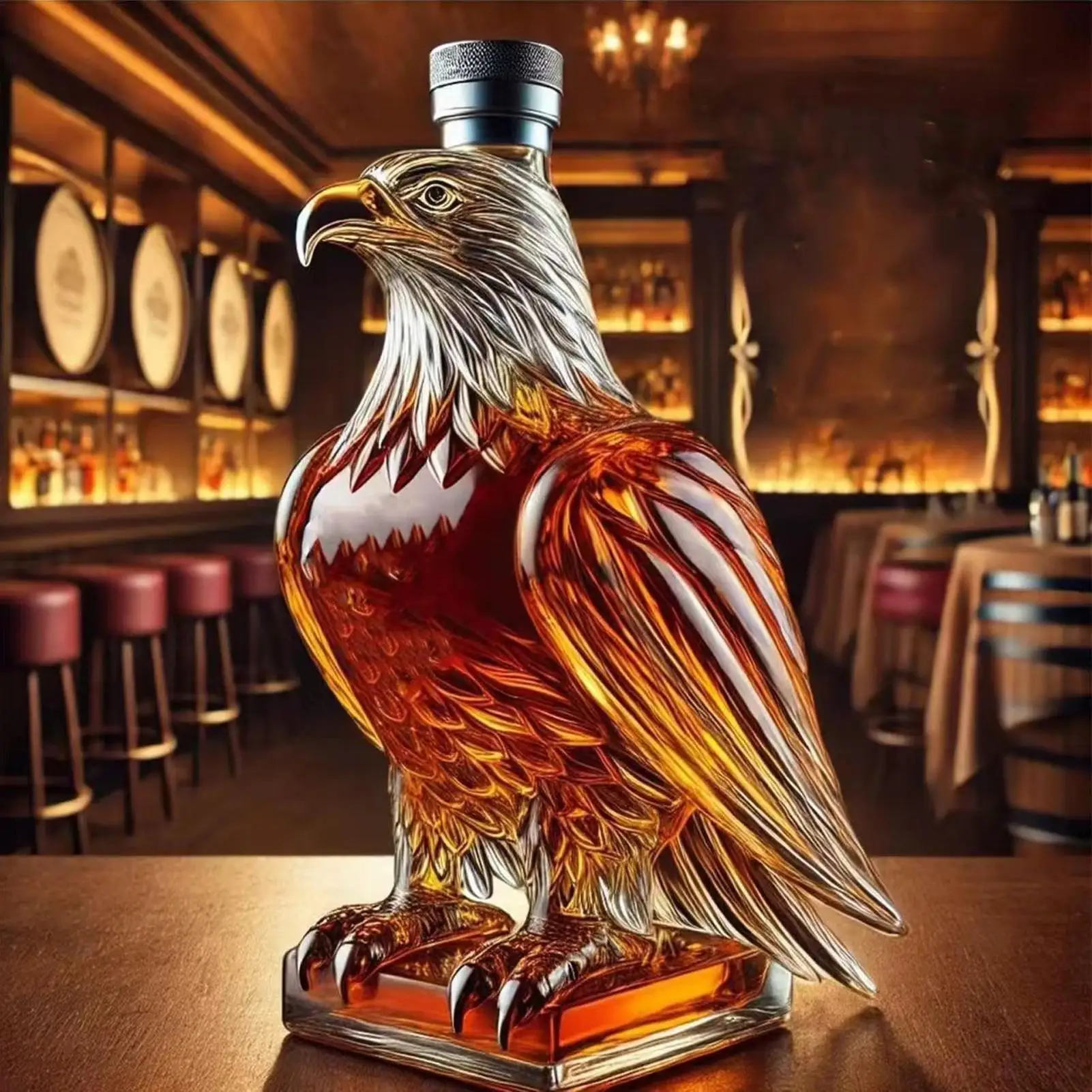 Eagle Whiskey Bottle, high borosilicate glass bubble bottle, animal - shaped new product, animal - shaped bottle Father's Day