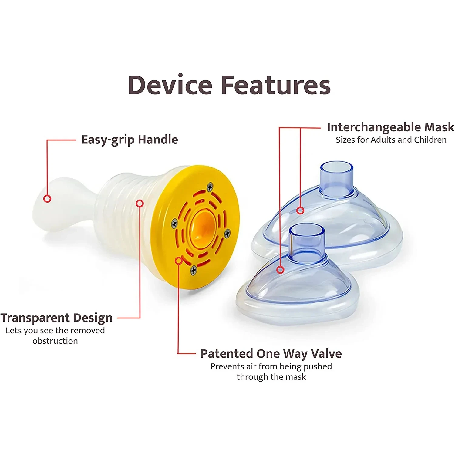 Choking Rescue Device Adults Children Anti Suffocation Emergency Device Device Home Fitness Training Rescue Breathing Equipment