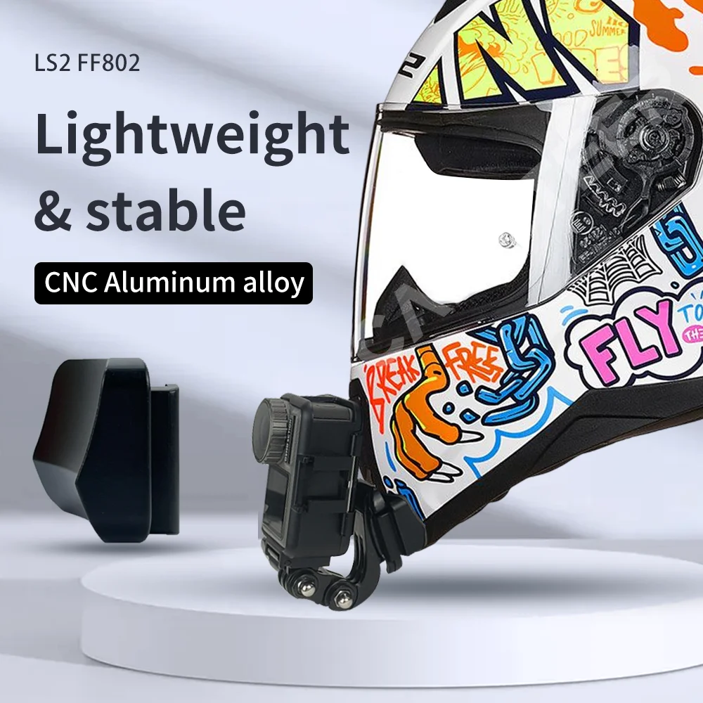 Capacete Personalizado Ff352 Ff811 Ff300 Ff345 Ff394 Ff353 Ff358 Ff390 Ff396 Mx701 Mx436 Ff800 Ff801 Ff802 Ff805 Ff900 Ff903 Ff370 Chin Mount para Câmera Gopro Insta360 x3 Ls2 - Image 6