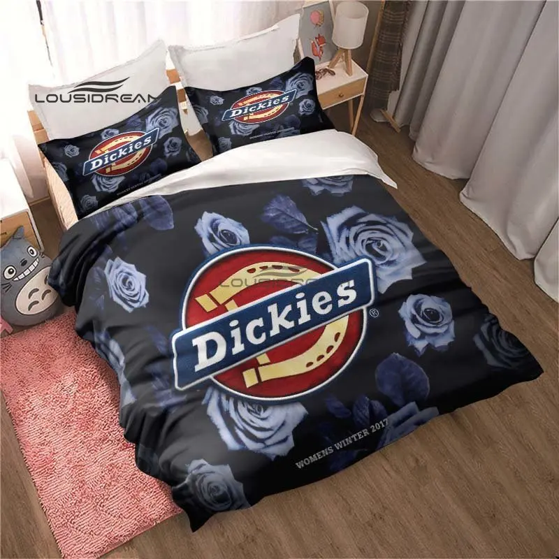 

Комплект постельного белья с 3D-принтом и логотипом Dickies, модное домашнее украшение для отдыха, Комплект постельного белья большого размера для мальчиков и девочек, пододеяльник, наволочки