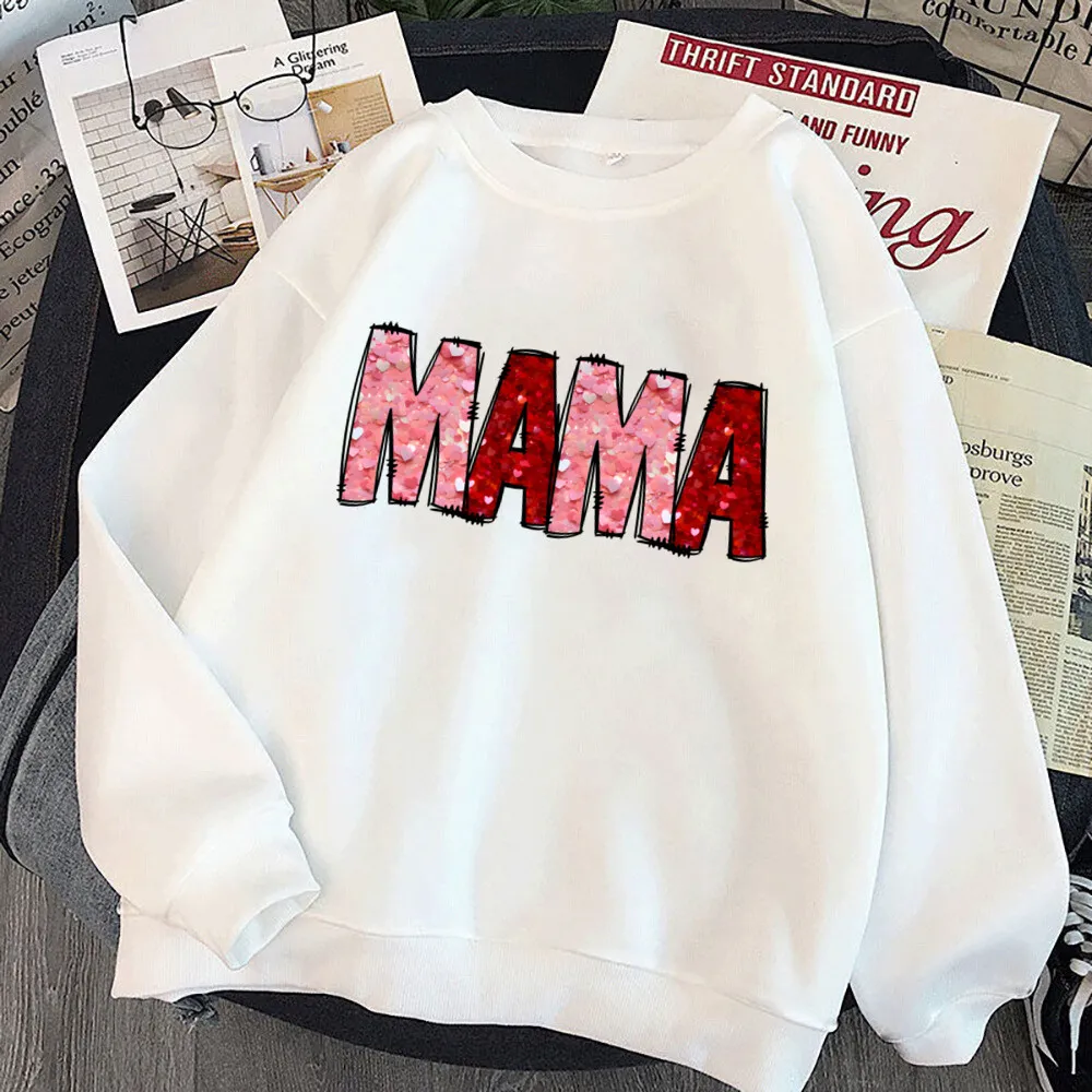 Mama Mini Print Family Matching Outfit Valentines Family Matching Outfits Mom & Kids Pullover Sweatshirt Valentines Gift 6