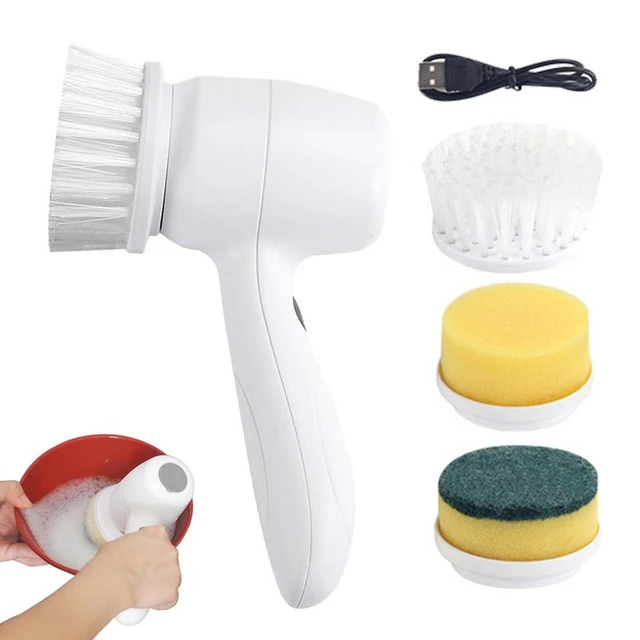 Electric Cleaning Scrubber With 3 Replaceable Brush Heads