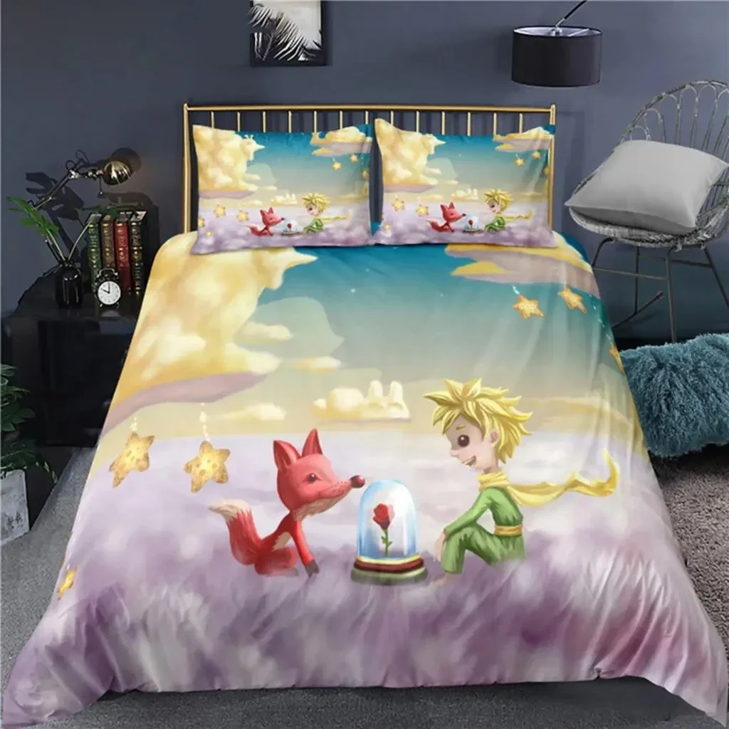 Anime Little Prince Le Petit Prince Bedding Set Boys Girls Twin Queen Size Duvet Cover Pillowcase Bed Kids Adult 6