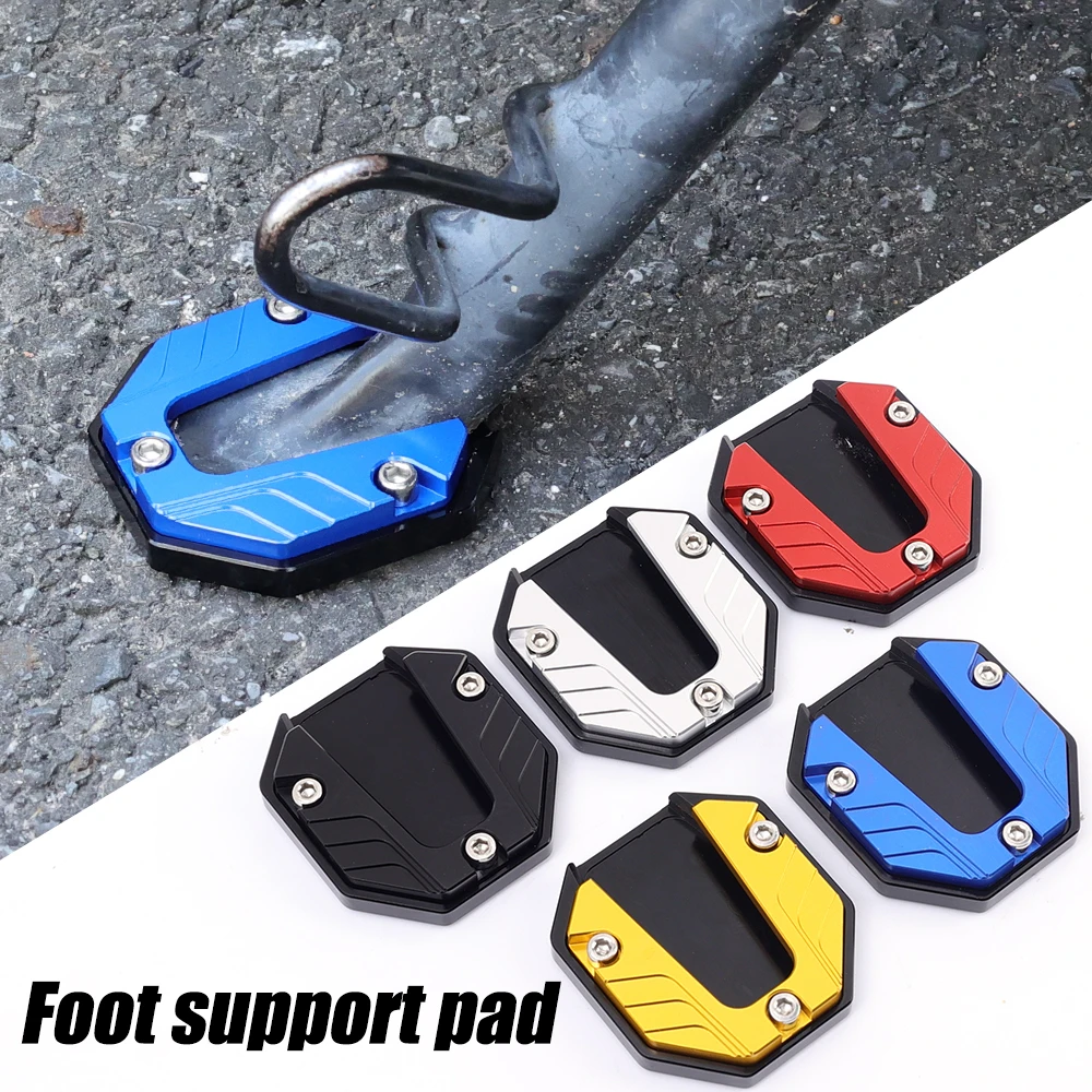 

Motorcycle Kickstand Pad Aluminum Alloy Extender Foot Side Stand Extension Support Reduce Scuffing Motorbike Stands Accessories