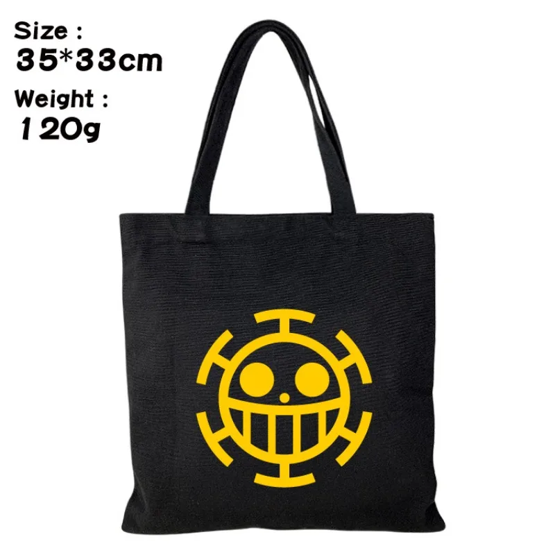 

One Piece One Piece One Shoulder Storage Bag for Men and Women Simple Printed Shopping Bag Portable Canvas Satchel Bag