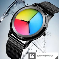 Hot Luxury Watch For Mens Fashion Color Changing Dial Quartz Watches Stainless Steel Waterproof Wrist Watch Male Dropshipping 2