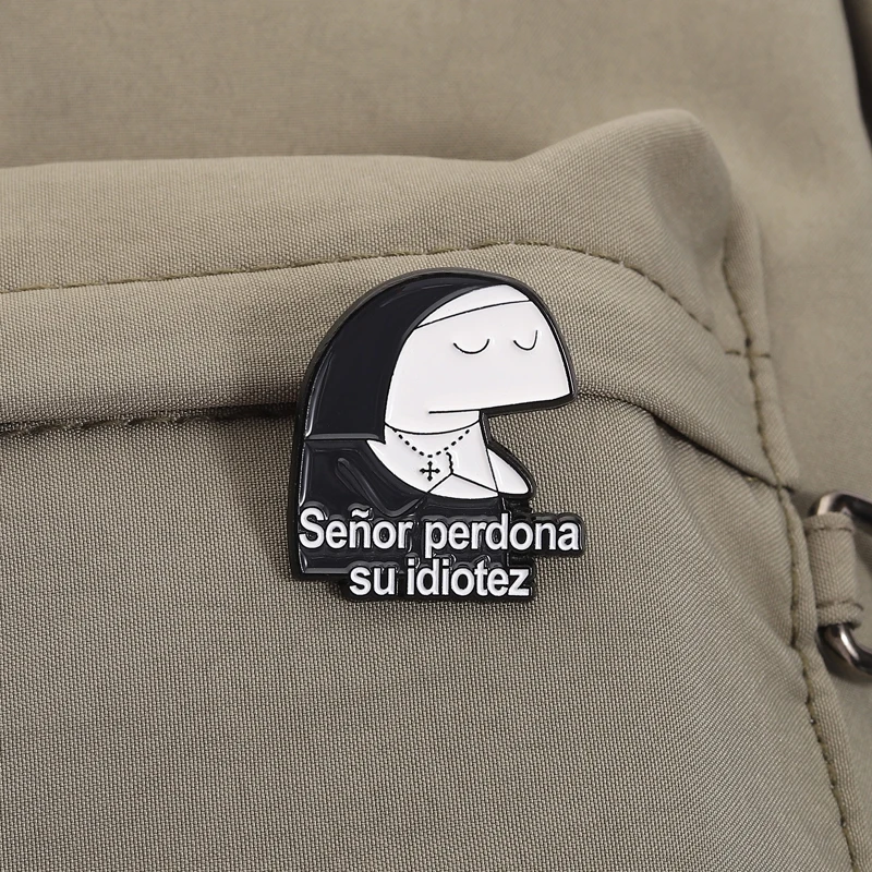 Lustige Linie Mann Emaille Pins Custom Señor perdona su idiotez Broschen Revers Abzeichen Kleidung Schmuck Geschenk für Freunde