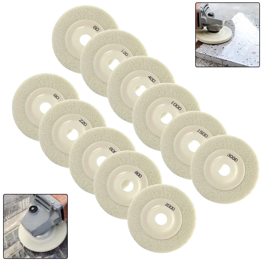 

100mm Sponge Fiber Polishing Sheet Sanding Grinding Disc For Stone Renovation 60-3000 Grit For Furniture Wood Ceramic Abrasive