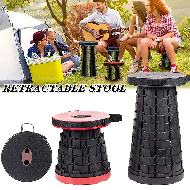 Folding Retractable Stool Travel Camping Stools Chair Portable Foldable Fishing Chair For Outdoor Camping Teles