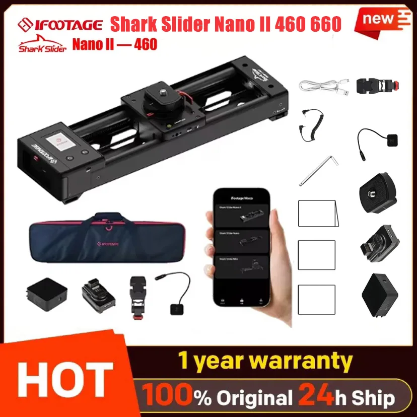 IFOOTAGE Shark Slider Nano II 460 660 Motorized Camera Aluminum Alloy Dolly Long Version Track Video Stabilizer Rail Panorama