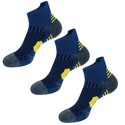 Premium Non - Slip Athletic Socks - Cushioned Unisex Sports Performance Socks - 37 - 42 (3 pairs blue)