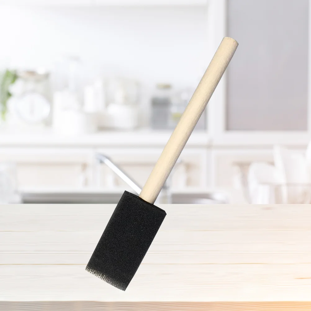 

25 Pcs 1 Inch Sponge Wood Handle Paint Brush Set Lightweight Durable and Used for Acrylics Stains Varnishes Crafts