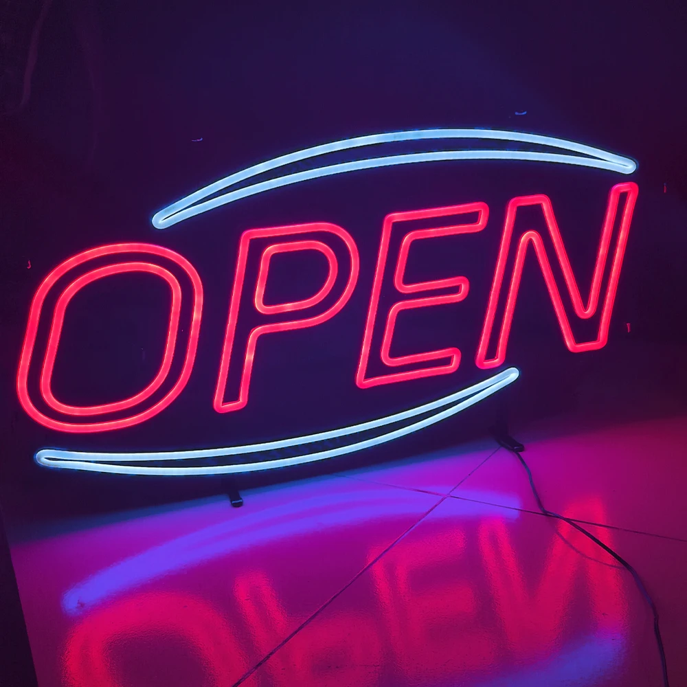 Large Customizable Iron frame Outdoor Waterproof LED Open Wall Sign for Hotel Pub Cafe Man Cave Light Art Wall Decoration