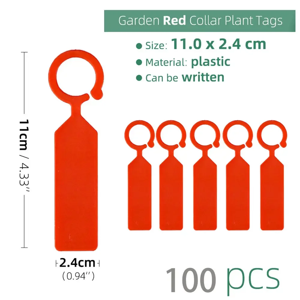 100pcs/set High Quality Plastic Plant Tags Pot Marker Hanging Tags Greenhouse Bonsai Collar Nursery Garden Labels