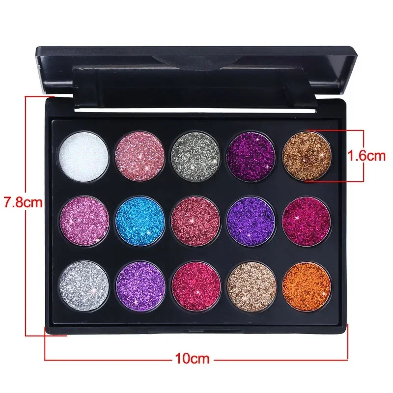 15 Colour Diamond Crumbles Metallic Glitter Eye Shadow Pallette Makeup High-Intensity Technicolour Eyeshadow Palettes eye shadow eye shadow plate