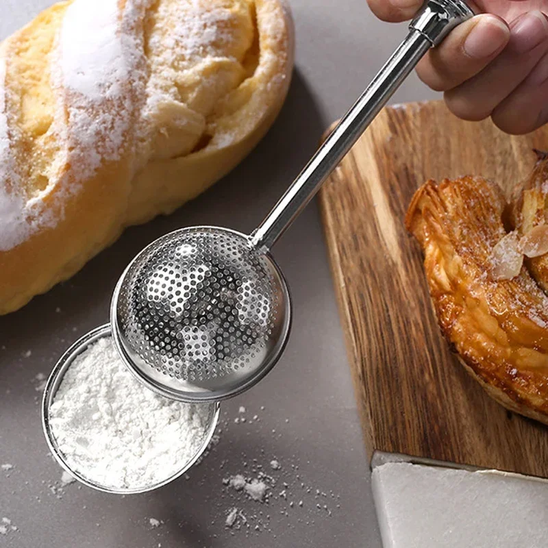 Flour Sifter Shaker Spoon For Sugar Spices 304 Stainless Steel Kitchen Tool