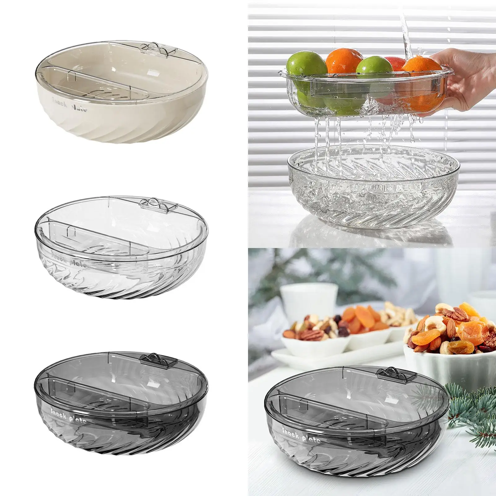 Drain Fruit Plate Home Decor Snack Tray Vegetable Strainer Plate Decorative Fruit Bowl for Candy Snacks Dessert Cakes Fruits