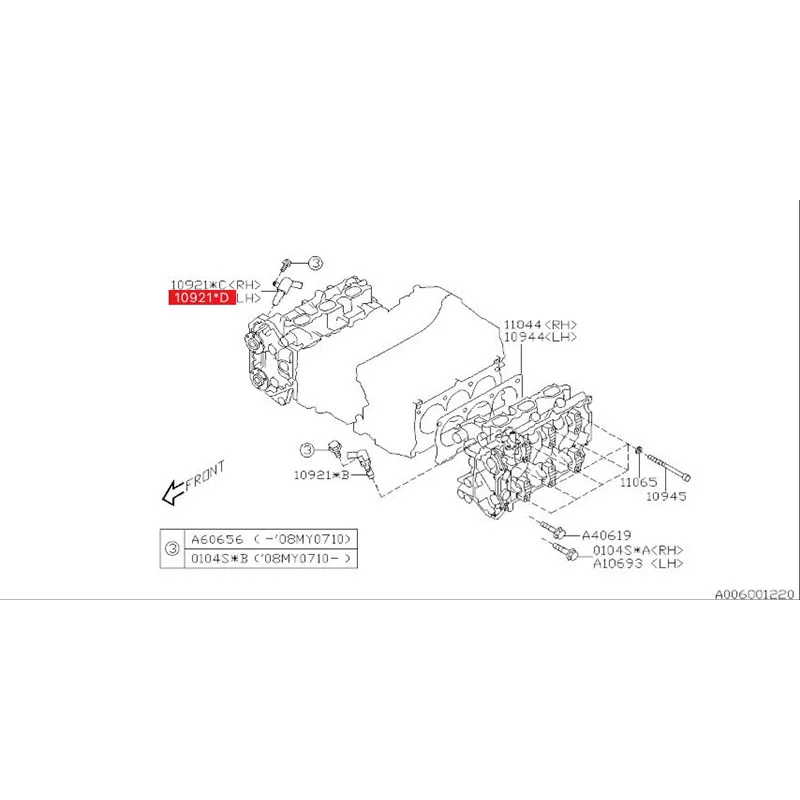 Car original Oil Control Valve 10921AA190(RH)&10921AA200(LH) For Subaru outback (201006 2012 2015 3.6)Tribeca (201006-2012 3.6)