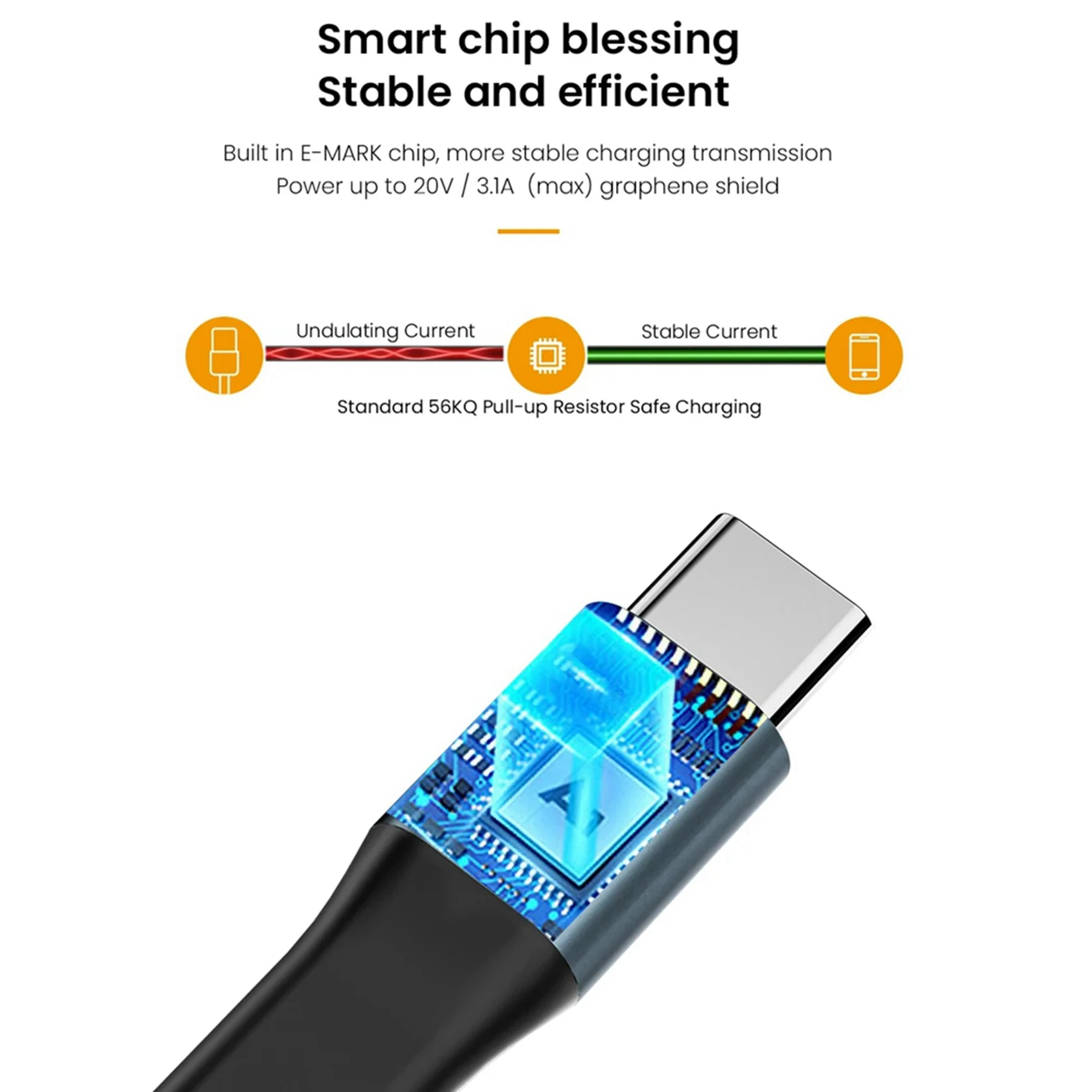 2X PD65W USB Type C to Type-C Cable Mini Keychain Portable 3A Fast Charging Type-C Short Data Cable for Devices