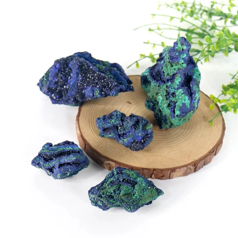 Natural Azurite Malachite Geode Quartz Crystal Geode Cluster Mineral Specimen Teaching Research Stone Collectible For Gift Decor 3