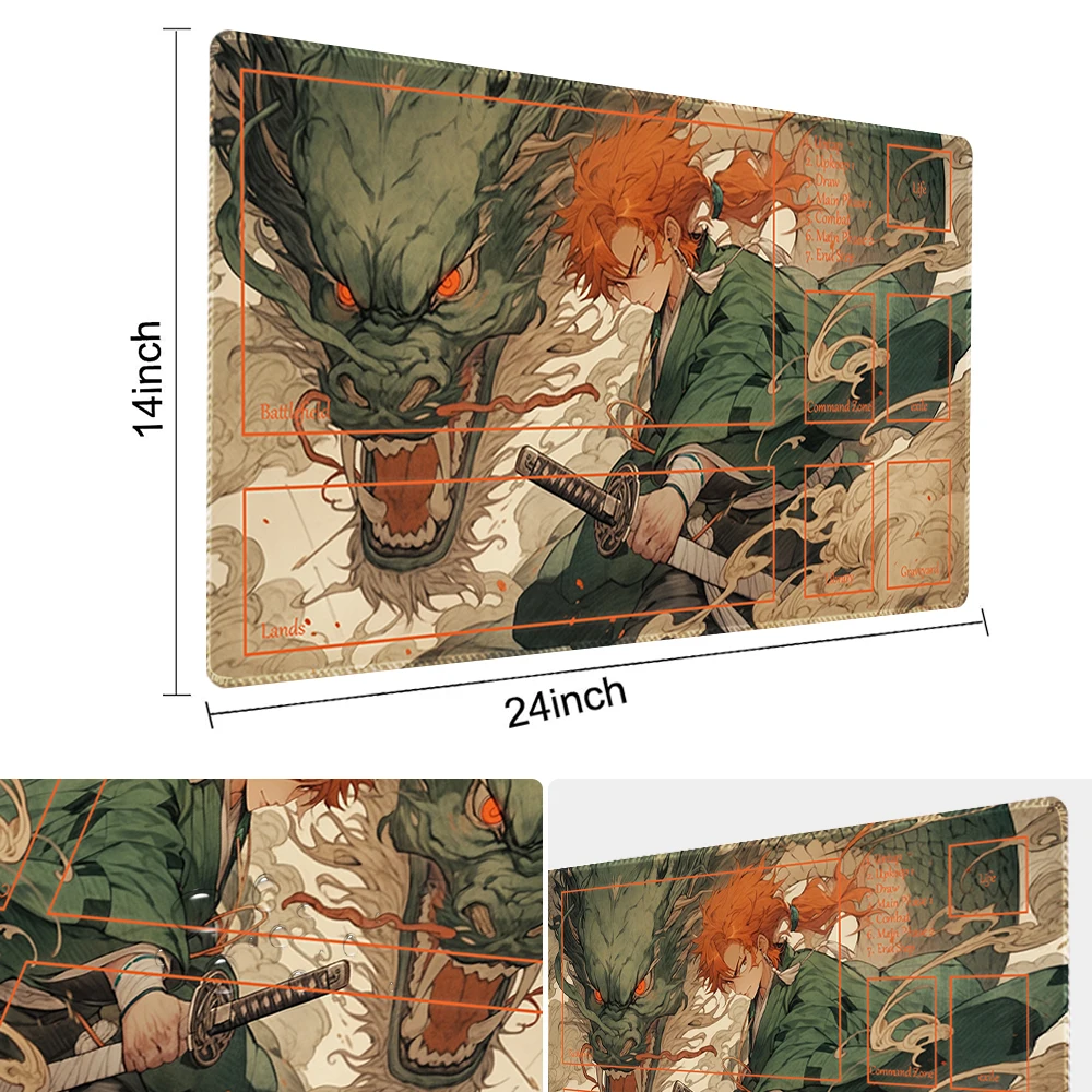 Blue Dragon-Board Game TCG Playmat Table Mat Game Size 60X35 CM Mousepad Compatible for MTG CCG