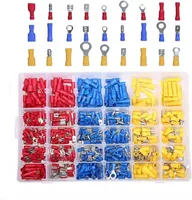480PCS สายเคเบิลหุ้มฉนวนสายไฟ CRIMP Spade BUTT แหวนส้อมชุดแหวน Lugs รีดเทอร์มินัลชุดสารพัน 2