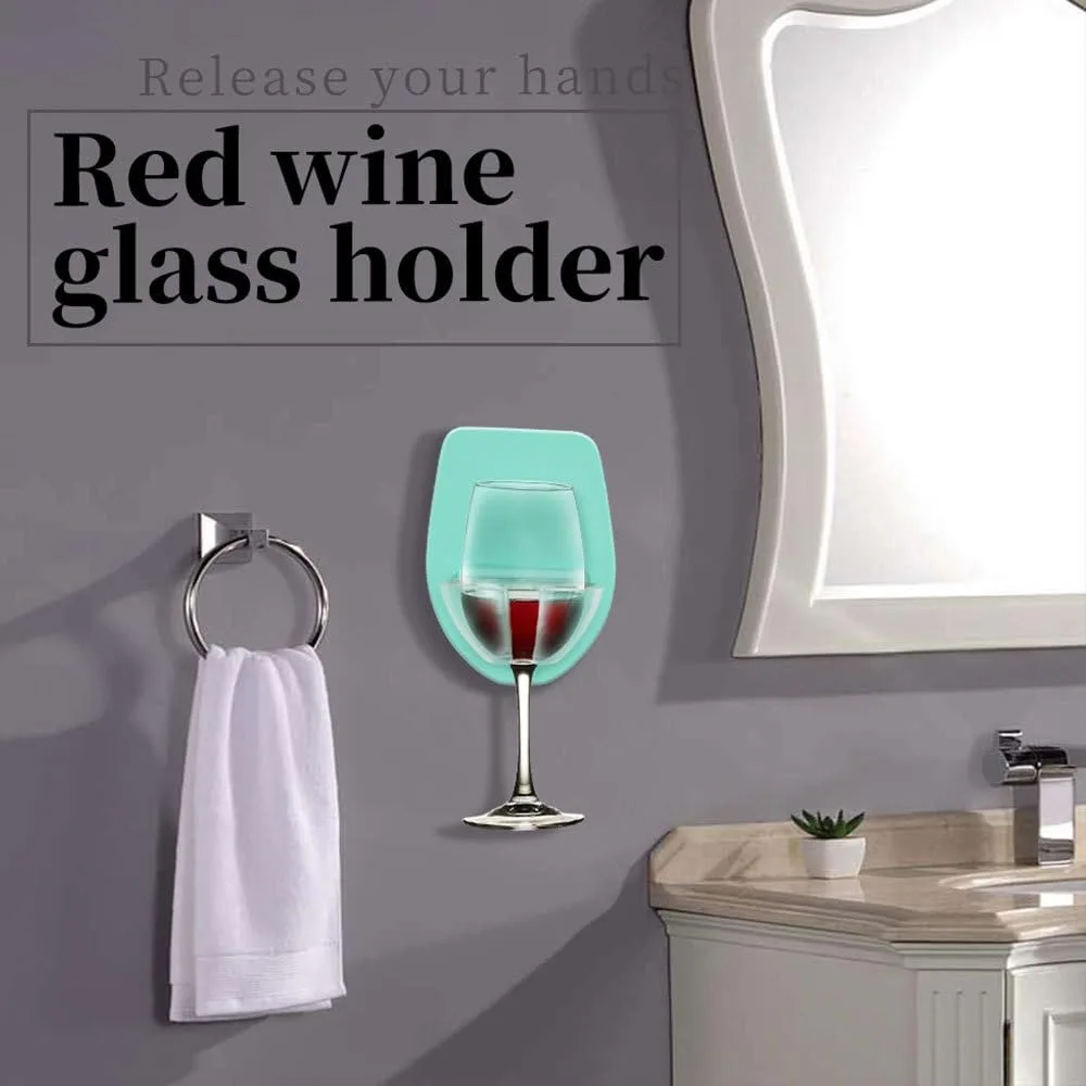 Wall Mounted Wine Glass Holder Bathroom Accessories Storage Rack Shelves Wine Shelf Rack Plastics Cup Storage Bathroom