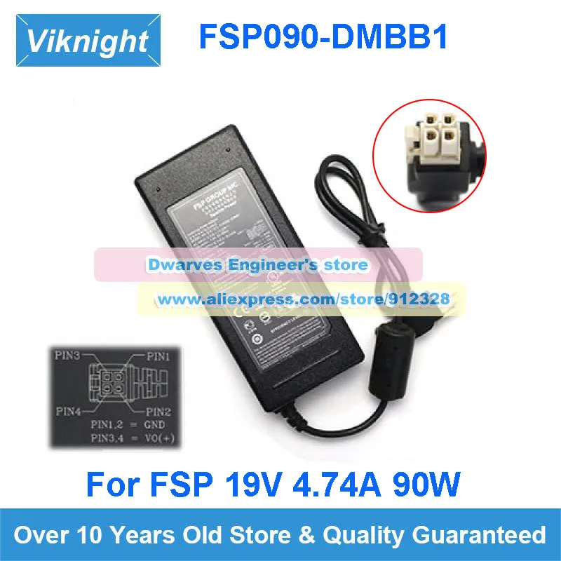 

Genuine 19V 4.74A 90W AC Adapter FSP090-DMBB Charger For FSP PW10218 7752-K044-V001 AD090-DMBB1-RON Power Supply Molex 4 Pins