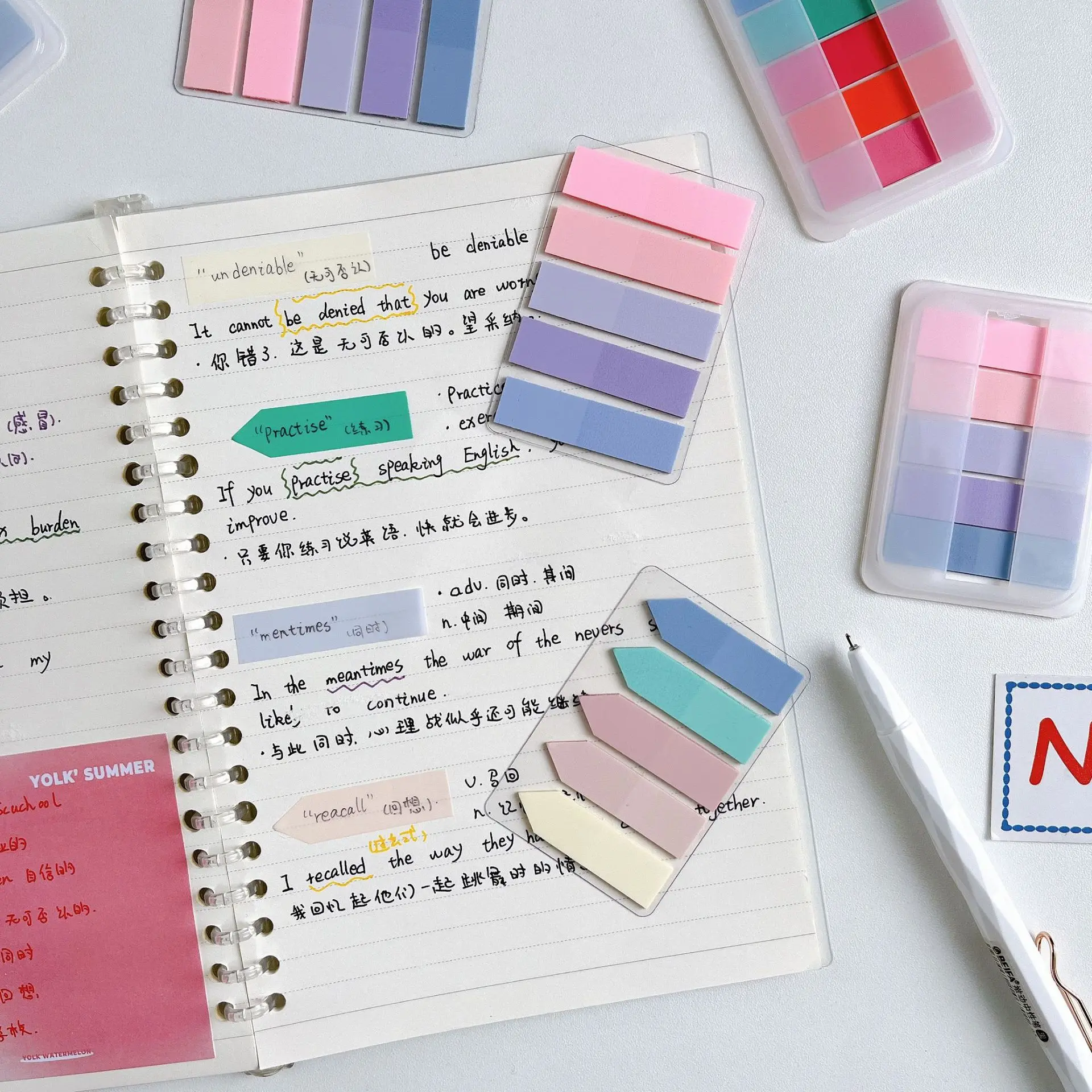 Korean Stationery Sticky Note Self adhesive Bookmark Page Marker Weekly