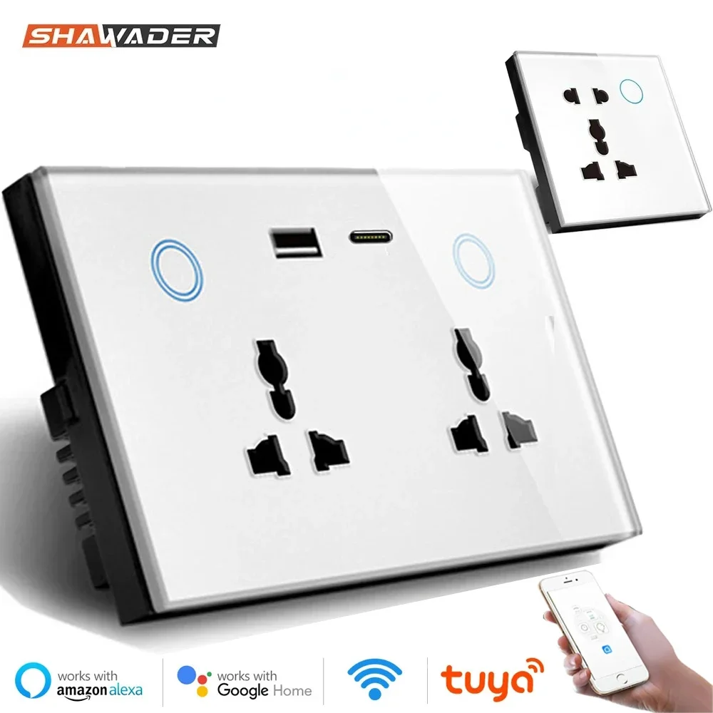 Smart in-Wall Outlet Plug, Smart Socket Fit Alexa, Google Home, IFTTT with  Duplex Independent AC TR Receptacle, USB Charger Port - AliExpress