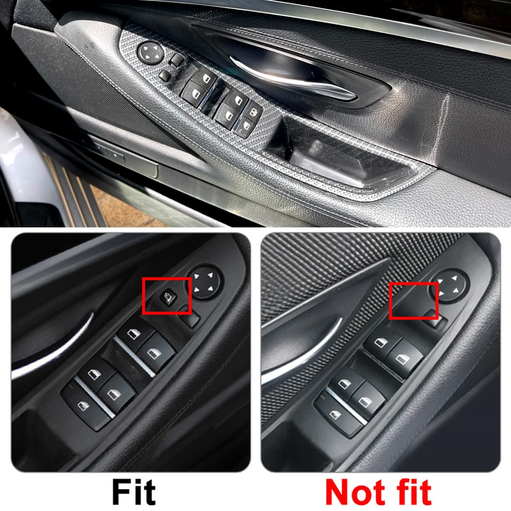 탄소 섬유 자동차 LHD RHD 내부 도어 핸들, 내부 패널 풀 트림 커버, BMW 5 시리즈 F10 F11 F18 520d 525d 530d 535i 에 적합